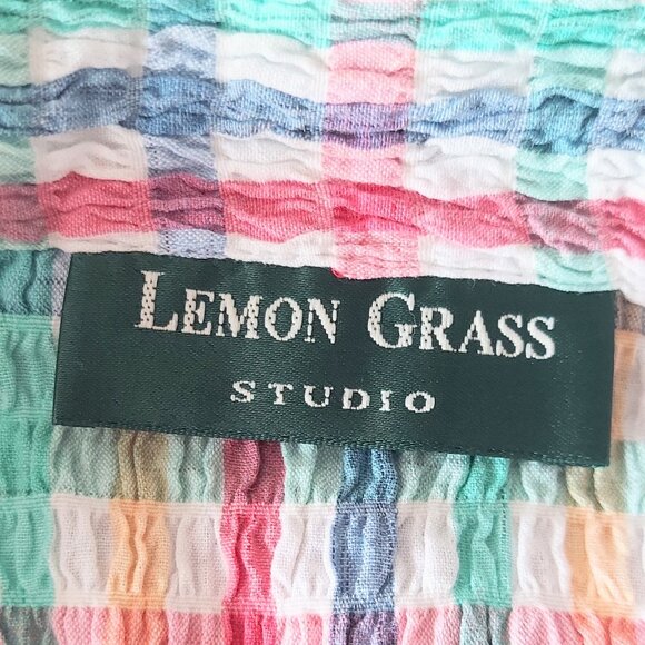 Lemon Grass Studio Womens Size Large Sleeveless Plaid Button Down Top - Picture 9 of 11